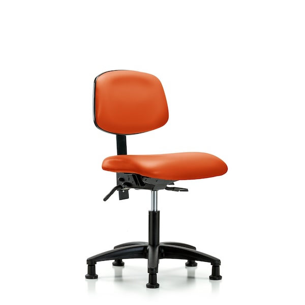 Blue Ridge Ergonomics Desk Chair Desk Chair, Vinyl, Glides, Orange, No Arms, 18" to 23" Height, Vinyl, Orange Kist BR-VDHCH-RG-T0-A0-RG-8613 - main