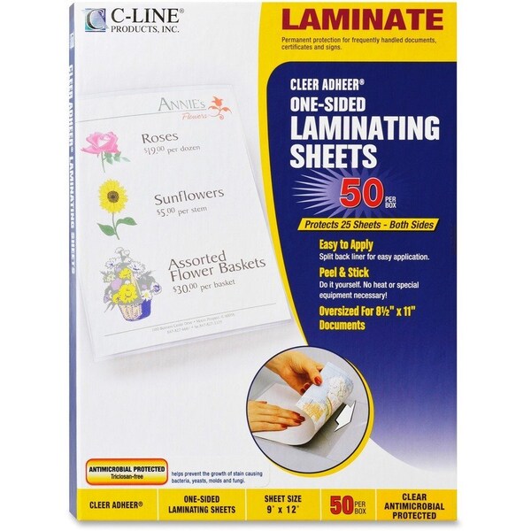 C-Line Products Cleer Adheer Laminating Film with Antimicrobial Protection, 9 x 12, 50/BX 65009 - main