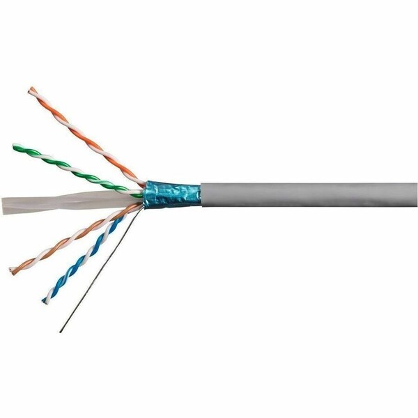 Monoprice CAT6A 500FT GRAY CMR UL BULK CABLE, TAA, SHIELDED F/UTP, SOLID, 23AW 42344 - main