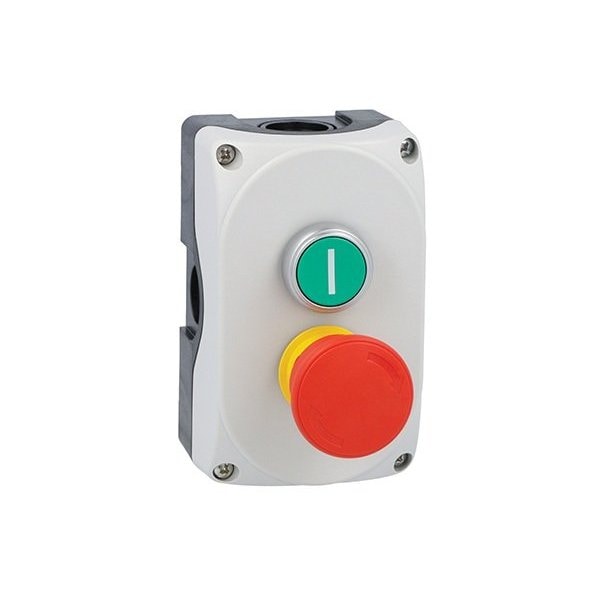 Lovato Control Station Grey W/ /Green Flush Pb I 1No And Mushroom Pb Twist To Relea LPZP2B8904 - main