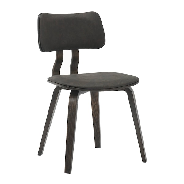 Leisuremod Modern Wooden Dining Chair, Dark Walnut Color Frame in Brown, Clivo Collection CDDW-18BR - main