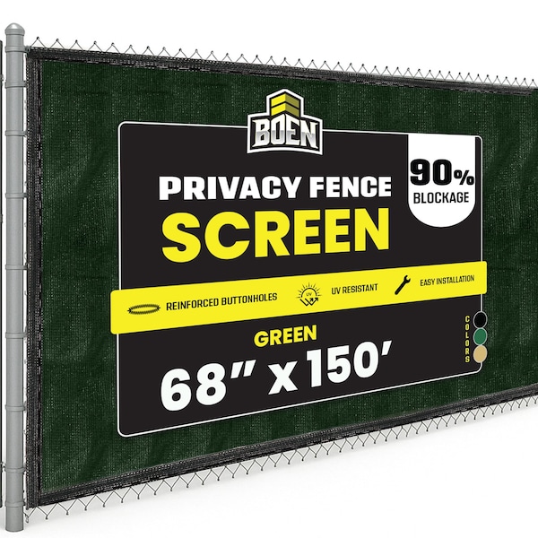 Boen Privacy Netting, Green, 68"X150ft PN-30005 - main