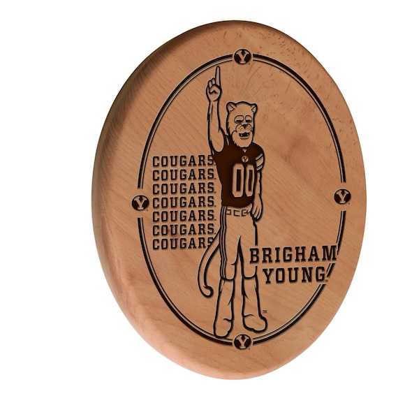 Holland Bar Stool Co Brigham Young University 13" Laser Engraved Solid Wood Sign WSgnLNatBrigYn - main