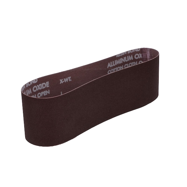 Norton Abrasives Sanding Belt, 3" W, 24" L, Coated, Aluminum Oxide, 100 Grit, Medium, R215 Metalite 07660702066 - main