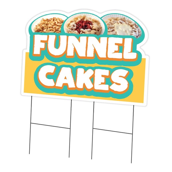 Signmission Funnel Cakes Die Cut Yard Sign & Stake outdoor plastic coroplast window, C-DC-2436-Funnel Cakes19 C-DC-2436-Funnel Cakes19 - main