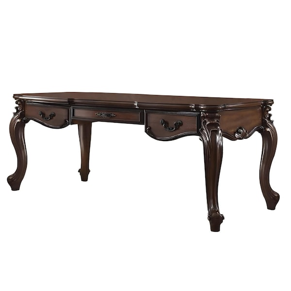 Homeroots 72" Dark Brown Wood Executive Desk With Three Drawers 491398 - main