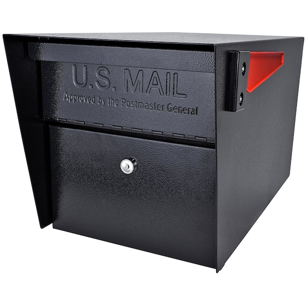 Mail Boss Mail Manager Locking Post-Mount Mailbox, Black, USPS Approved 805906 - main