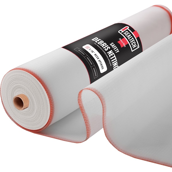 Sealtech 4ft x 200ft. Heavy Duty Safety Debris Netting Rolls - Fire Retardant, 1/4in Mesh Roll ST-504-4X200 - main