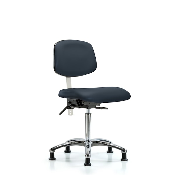 Blue Ridge Ergonomics Clean Room Chair Med Ben Chair, Vin, Chr, Tilt, Gld, Nvy, CL100, No Arms, 22" to 29" Height, Vinyl BR-NCR-VMBCH-CR-T1-A0-NF-RG-8582 - main