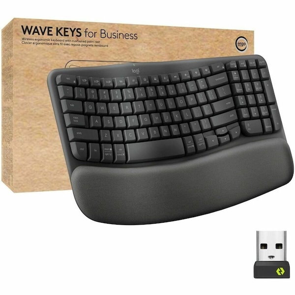 Logitech WAVE KEYS FOR BUSINESS GRAPHITE ERGO KEYBOARD - BROWN BOX 920012058 - main