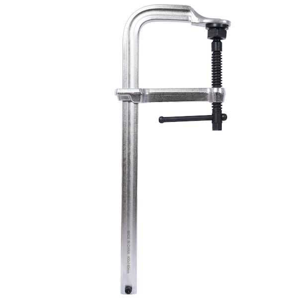Wrightmaster Heavy-Duty F-Clamp with Swivel Pad, 5-1/2in Deep Throat, 16in Bar for Welding, Quick Twist Pads ZR-P190094 - main