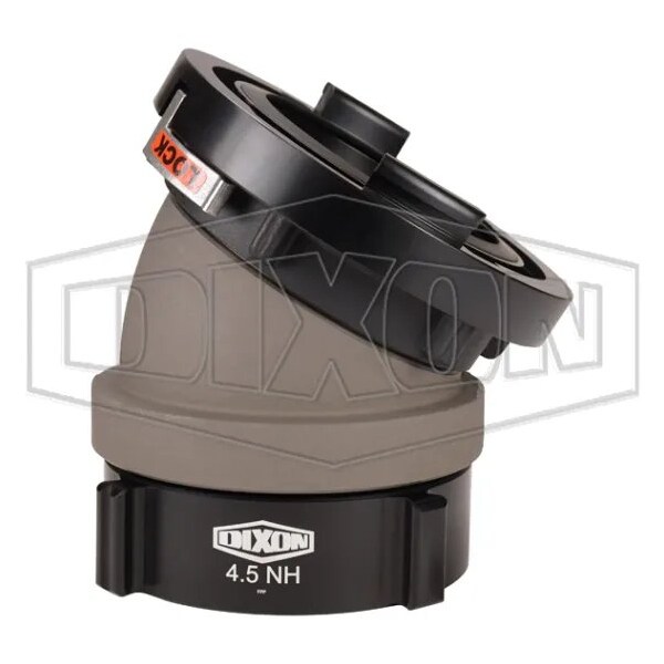 Dixon Rocker Lug Elbow with Buna-N Gasket, 5 x 4-1/2 in Nominal, Storz x Female NST NH Swivel End Style, SFSA30-5045F - main