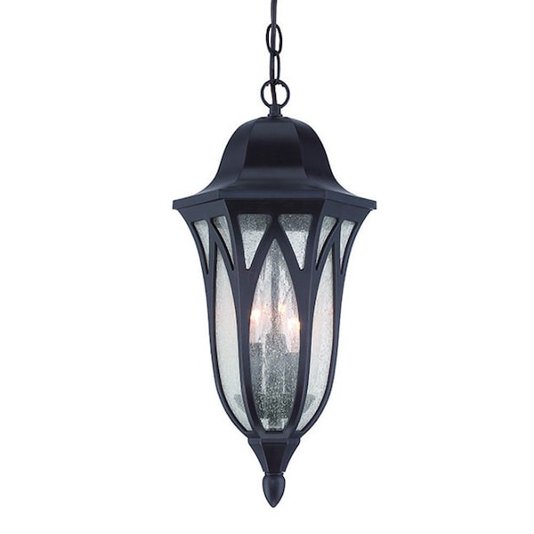 Homeroots Antique Bronze Geometric Glass Hanging Light 397989 - main