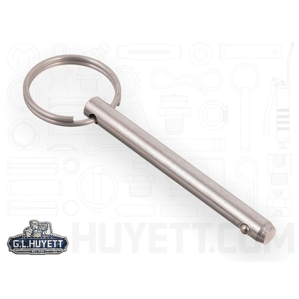 Huyett Detent Pin, 300 Stainless Steel, 0.188 in Dia x 2.000 in Effective Length x 0.194 in Hole Dia DTPS-0187-2000 - main