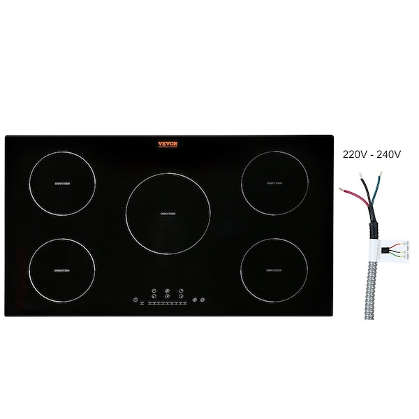 Vevor 36 inch Electric Cooktop 5 Burners Ceramic Glass Stove Top Touch Control LI5-01 - main
