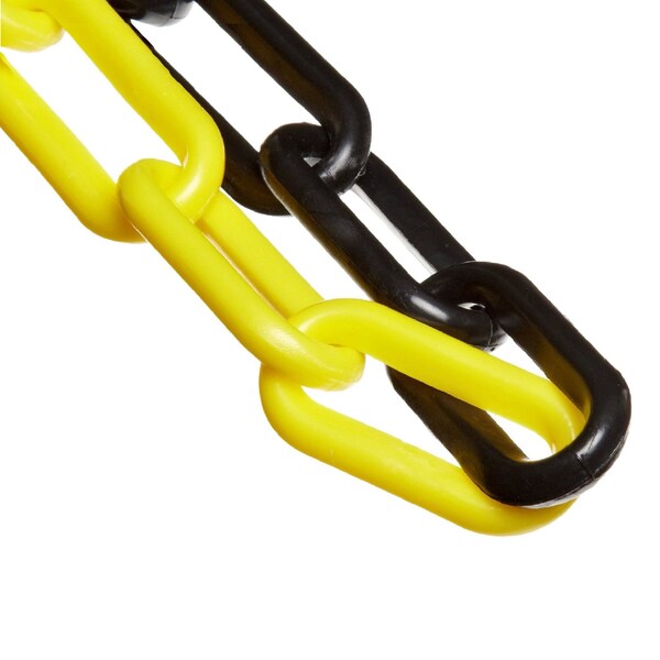 Mr. Chain 1.5" x 100' Black/Yellow Plastic Safety Chain 30029-100 - main