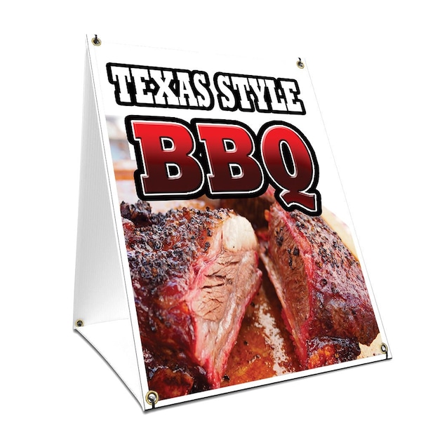 Signmission Texas Style Bbq, 24 Inch x 18 Inch A-frame Yard Sign, Plastic Sign SBC-1824-Texas Style Bbq - main