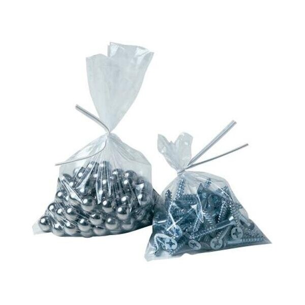 Zoro Select Open-Ended Bag, 6 mil, Clear, Twist Tie, 1000 PK PB8215 - main