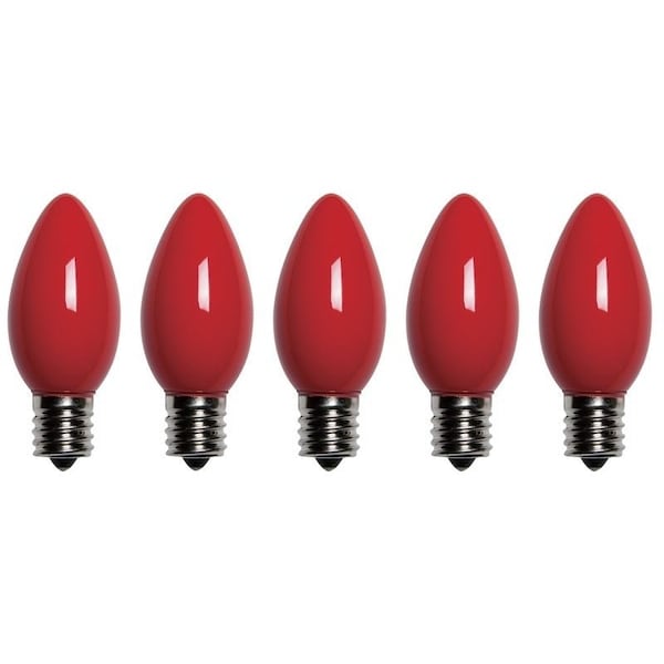 Santas Forest LED Filament Retro Replacement Bulb, Opaque, C9, Red 25982 - main