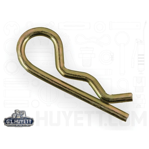 Huyett Bridge Pin, Zinc Yellow Spring Steel, 0.080 in Wire Dia x 1.188 in L x Fits 1/4 in to 3/8 in Shaft BPY-213 - main