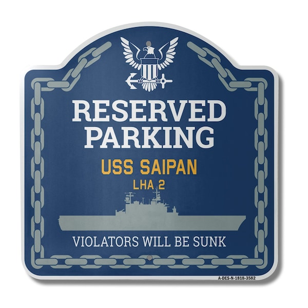 Signmission USS SAIPAN LHA 2, 18 Inch x 18 Inch, Heavy Gauge Aluminum A-DES-N-1818-3582 - main