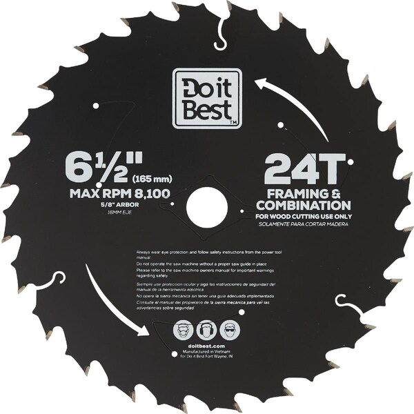 Do It Best 6-1/2'' 24-Tooth Framing & Combination Circular Saw Blade QJDIB-CS-001 - main