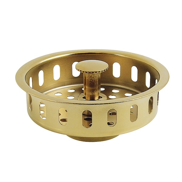 Kingston Brass Kitchen Sink Basket Strainer, Polished Brass KBP2002 - main