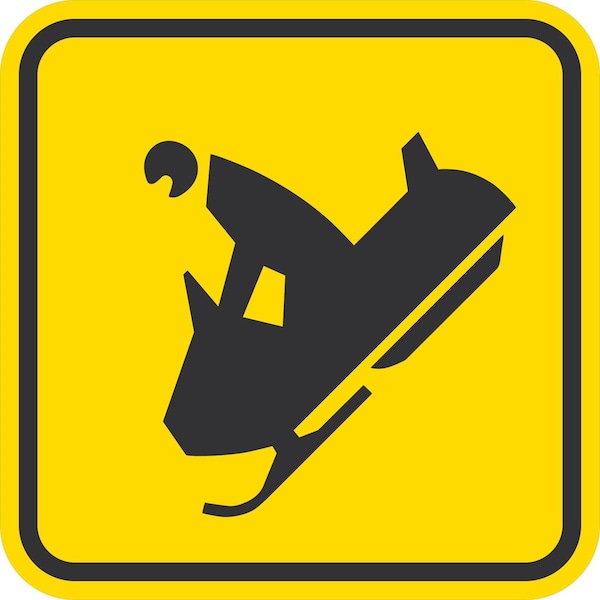 Lyle W11-6, Snowmobile Crossing Symbol, Reduced Size, 12x12, Engineer Grade, Yellow G-2045-EG_12x12 - main