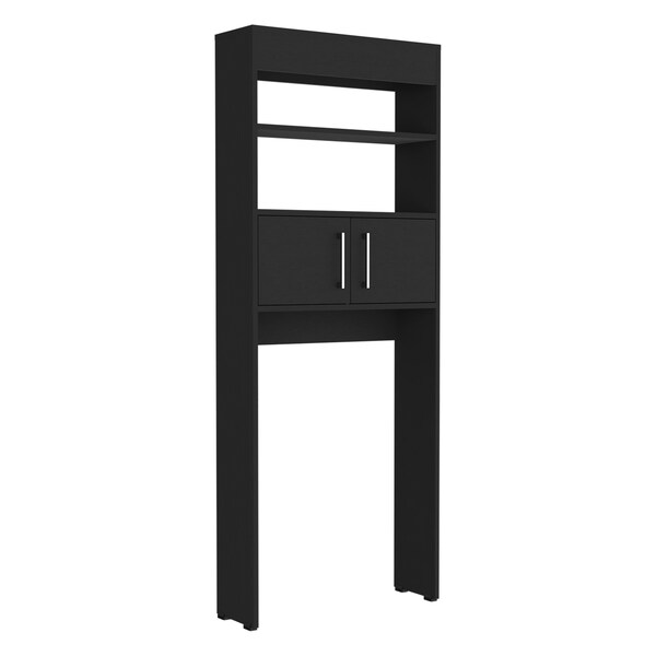Homeroots 25" Black Wood Freestanding Double Door Bathroom Vanity 543620 - main
