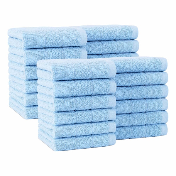 Arkwright Home Family Essentials Washcloths 12x12 Blue - Case of 144, 24PK FEWC-24PK-BL - main