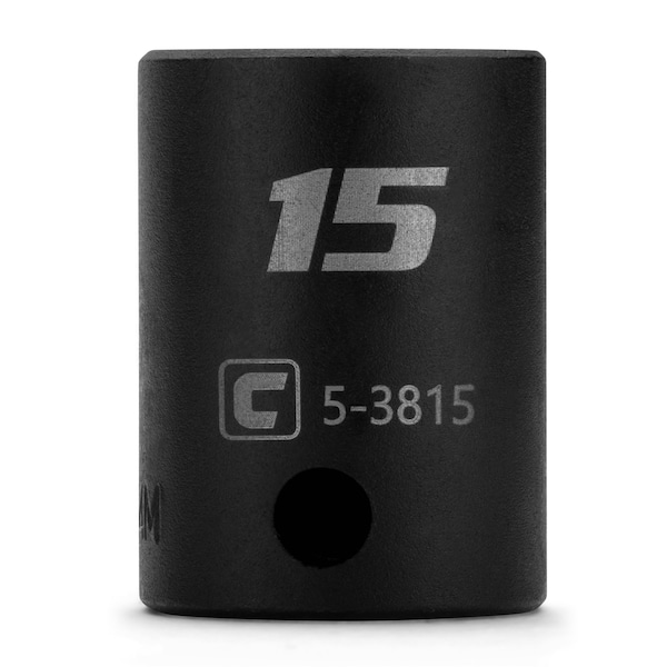 Capri Tools 15 mm Shallow Impact Socket, 3/8-Inch Drive, 12-Point, Metric CP53815 - main