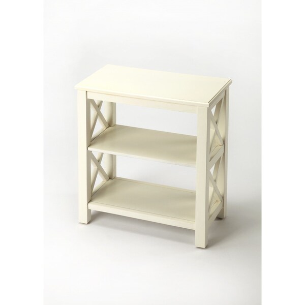 Homeroots 25" White Wood Two Tier Bookcase 389563 - main