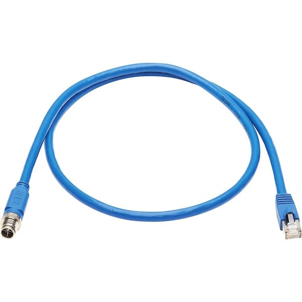 Eaton Tripp Lite Series M12 X-Code Cat6a 10G F/UTP CMR-LP Shielded Ethernet Cable M12 M/RJ45 M, NM12-6A2-02M-BL - main