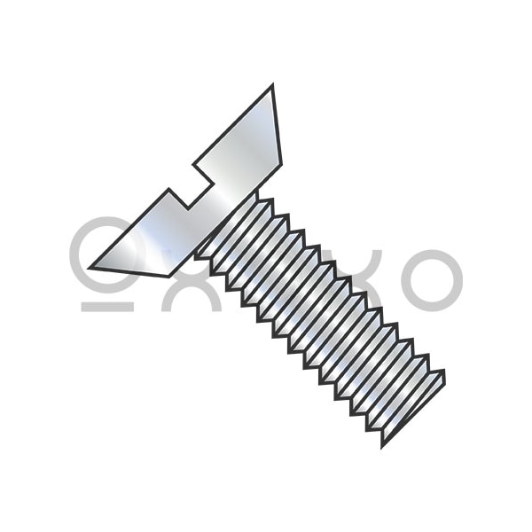 Oxoxo 6-32X1/4 Slotted Flat Undercut Machine Screw Fully Threaded Zinc, 10000PK 111003 - main