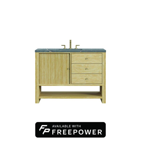 James Martin Vanities Marigot 48 in. Single Vanity, Sunwashed Oak w/ 3 CM Parisien Bleu Silestone Top D404-V48-SWO-FPBL - main