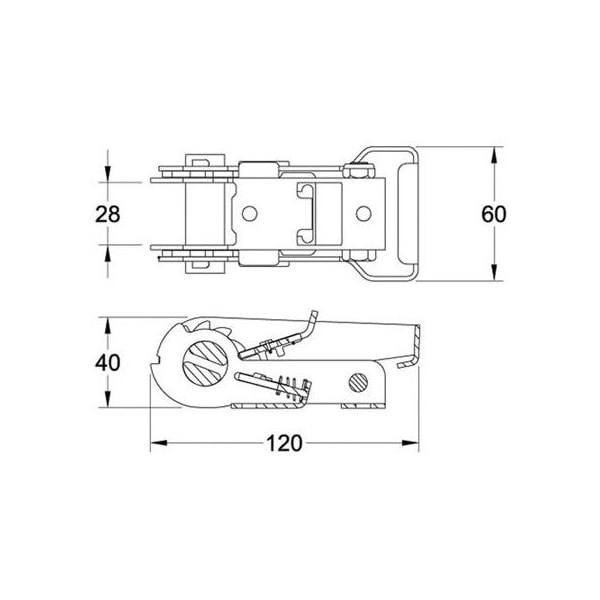 Doleco Ratchet Buckle 1", 1,466 lbs WLL Cargo Securement 58200001 - main