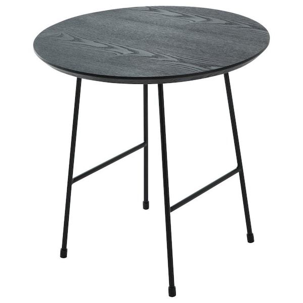 Leisuremod Round 19.7 in W, 19.3 in L, MDF/Stainless Steel, Black RSBL-19BL - main