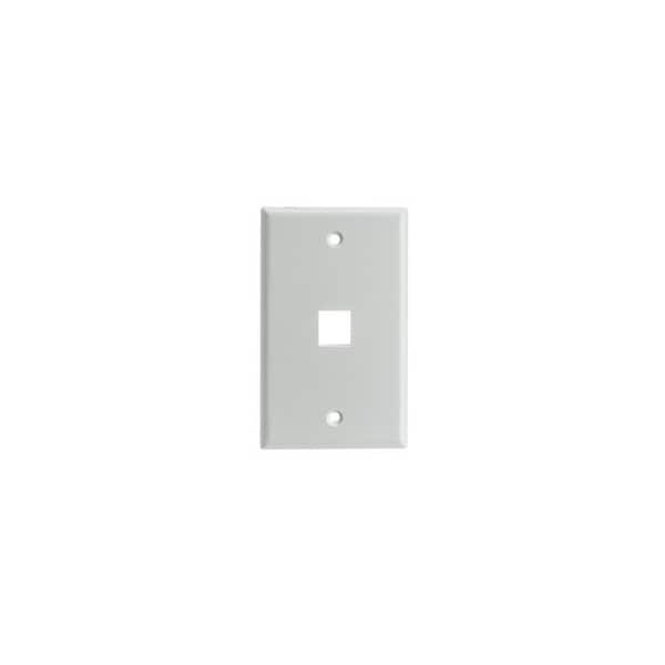 Swe-Tech 3C Keystone Wall Plate, White, 1 Port, Single Gang FWT301-1K-W - main