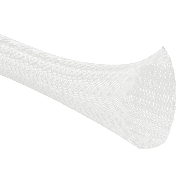 Kable Kontrol Wrap Around Cable Sleeving, 1 in Inside Dia., 100 ft, Halogen Free Polyester, White BSSCE1.00-WH-100 - main