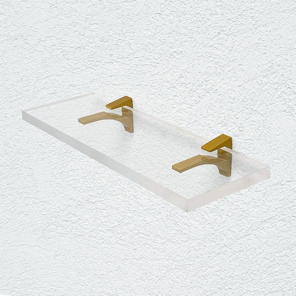 Fab Glass And Mirror Acrylic Shelf 6 x 18inces Bronze Bracket 3/4in Thickness Acrylic Pack of 1 AS19SC-6x18BR1P - main