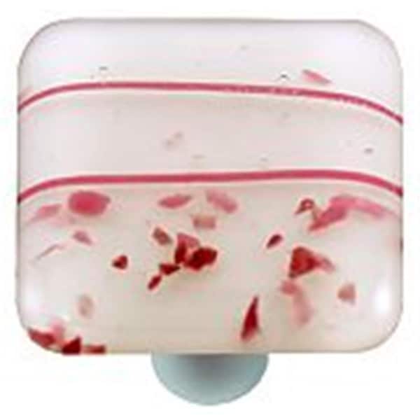 Towels Usa Mardi Gras Pink with White Square Glass Cabinet Knob - Black Post TO2521999 - main