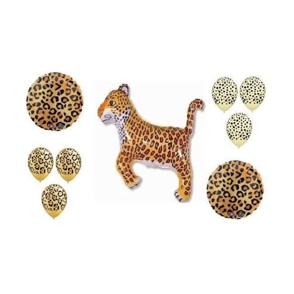 Loonballoon LEOPARD Cheetah BLACK SPOTS Jungle ZOO Safari Party Mylar & Latex BALLOONS Set B01FTXNHEI - main