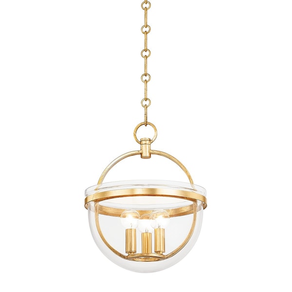 Hudson Valley Lighting Malloy 3 Light Lantern 11.75 In. Vintage Gold Leaf 3315-VGL - main