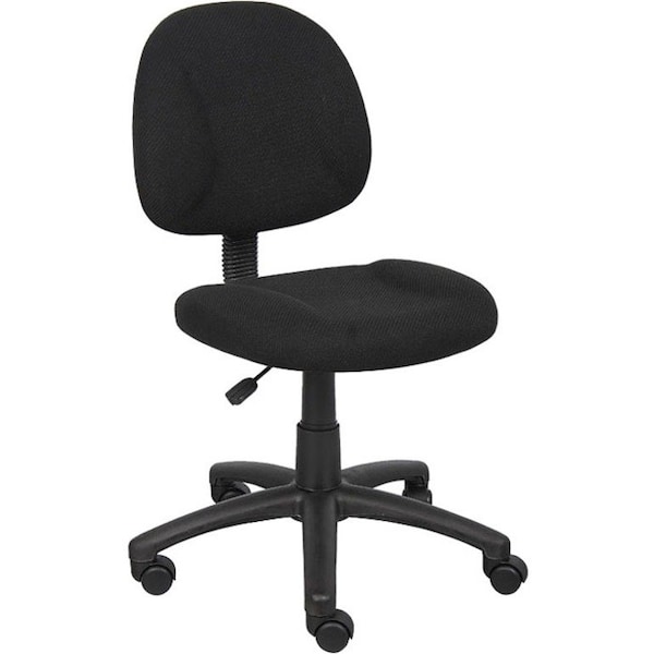 Boss Fabric Task Chair, 23 1/2-, Armless, Black B315-BK - main