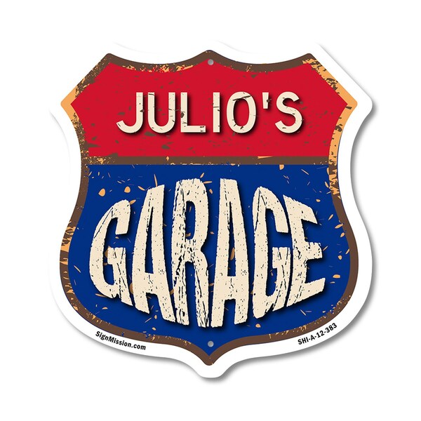 Signmission Julio's Garage, 12 Inch X 12 Inch, Aluminum Metal Sign SHI-A-12-383-JULIO - main