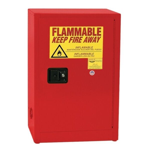 Eagle Mfg Hazardous Material Storage Cabinet, 12 gal, 1 Shelves, Steel, 23 1/4 in W x 35 in H x 18 in D, Red 1925XRED - main