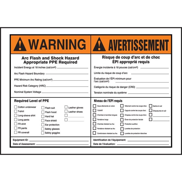 Accuform ANSI BILINGUAL WARNING SAFETY LABEL FBLELC336 - main