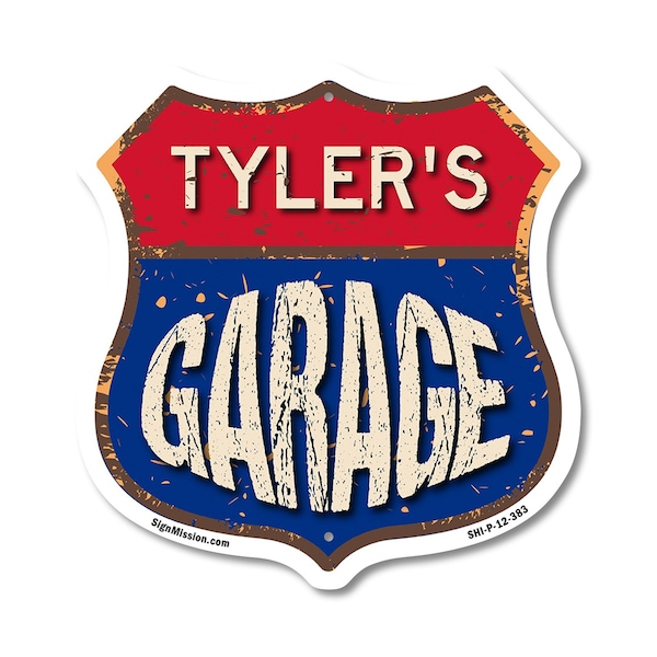Signmission Tyler's Garage, 12 Inch X 12 Inch, Plastic Sign SHI-P-12-383-TYLER - main