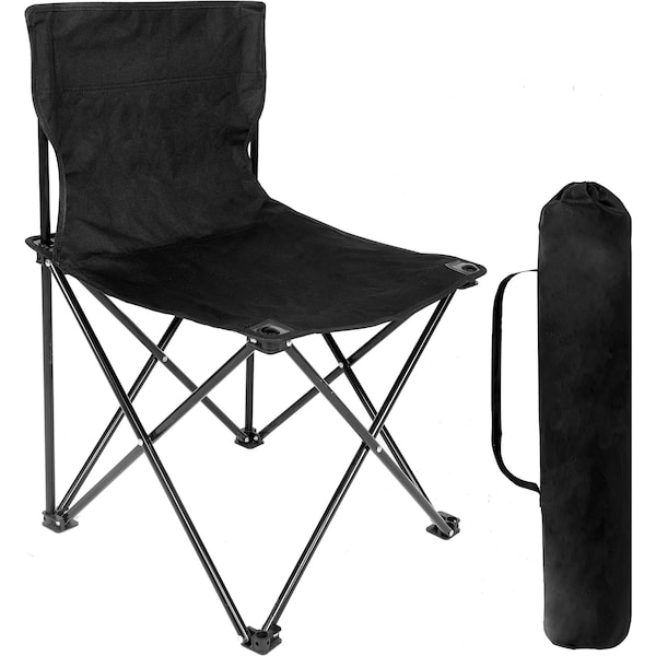 Simple Deluxe YSSOA Portable Folding Camping Chair with Carry Bag for Adults, Collapsible Anti-Slip Padded Oxford FNCHARCAMP02BL - main