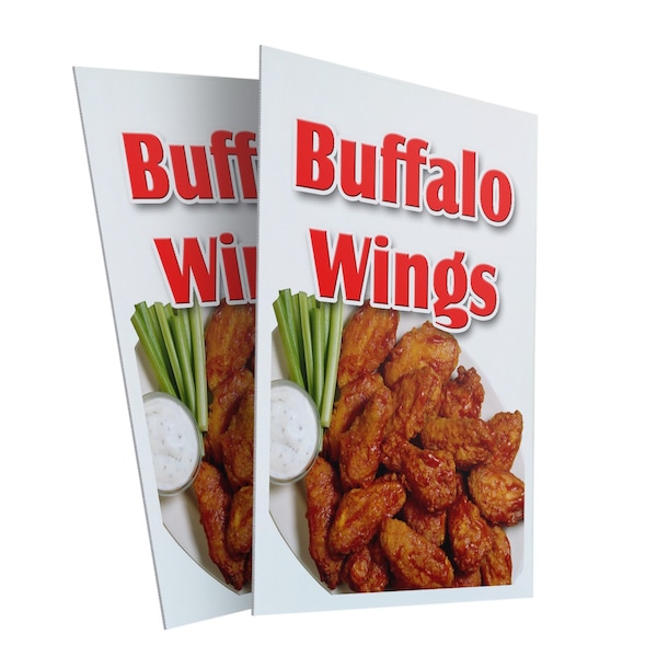 Signmission Buffalo Wings, Plastic Signs Only 24 Inch x 36 Inch, Corrugated Plastic, 2PK CSB-2436-2PACK-Buffalo Wings - main